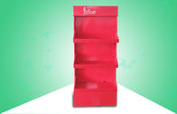 Eco Friendly Red cardboard pop displays Three Shelve To Sell Nightgown &amp; Toys