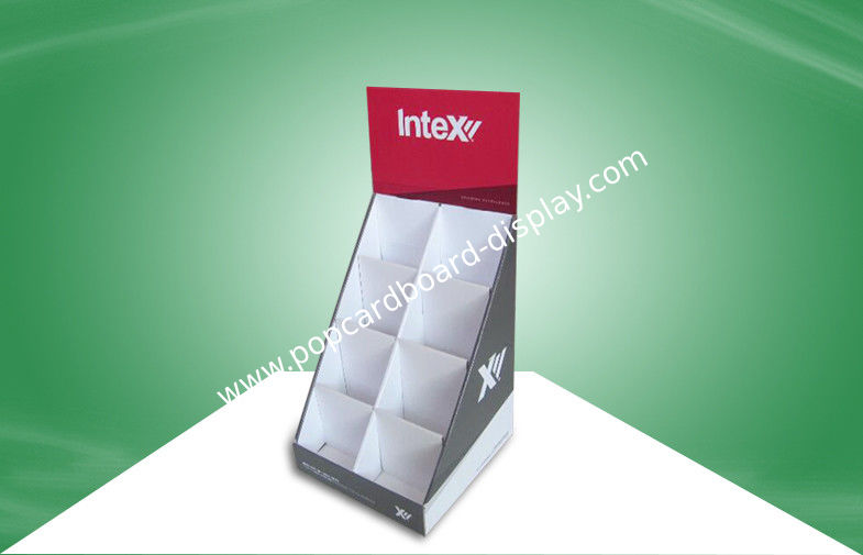 Custom A4 Flyer cardboard counter display stands , 8 Cells retail countertop displays SGS