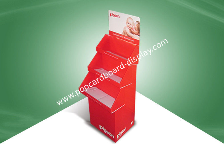 Pigeon Brand Three Tray POP Cardboard Display With Stack-up Design for Selling Kid Products