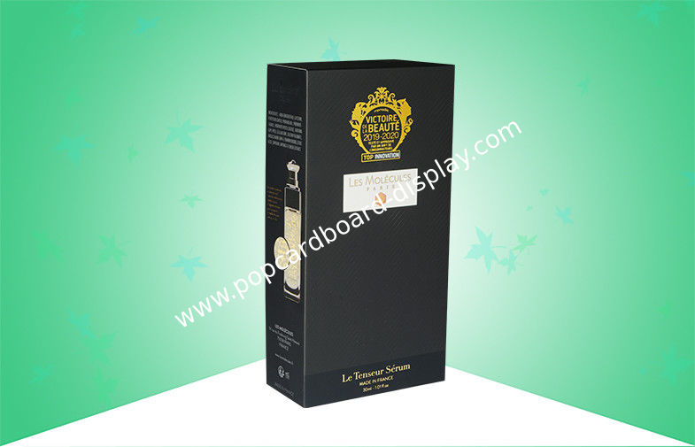 Velvet Sense Rigid Cosmetics Gift Paper Box Packaging With Hot Stamp Gold / Silver Embossing