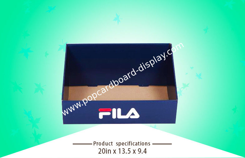 Biodegradable CMYK FILA Shoe PDQ Cardboard Trays 350gsm CCNB