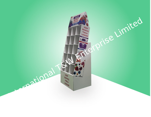 Custom Strong POS Cardboard Floor Display 15 Cells For Promote Fruit Keeper