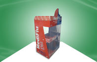 Healthcare Vitamin Cardboard Counter Display With PET Cover To Avoid Thieves