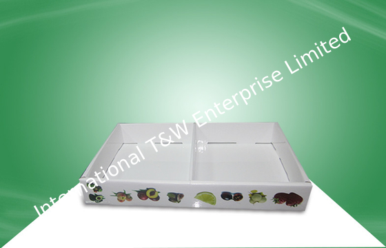 Bright Printing Costom Fruit PDQ Trays Countertop Display With Two Columns