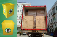 Glossy Lamination Yellow Cardboard Display Bins For Promoting Dvds