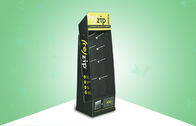 Promoting Corrugated Display Stands , Cardboard Floor Display Stands With Plastic Hook
