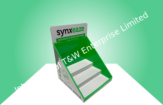 Buy Three Tiers Cardboard Counter Display Stands For Selling Pain Relief Medicine online manufacture