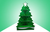 Green Christmas Tree Cardboard Pallet Display For Promoting Toys , Eye Catching Design