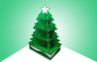 Green Christmas Tree Cardboard Pallet Display For Promoting Toys , Eye Catching Design