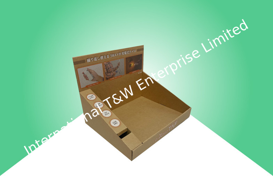 Buy Brown Natural Kraft Cardboard Counter Display , Selling Electronics Table Display Unit online manufacture