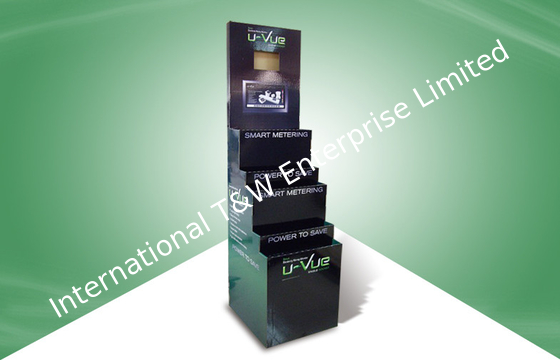 Logo Promotion 3 Tier Cardboard Counter Display Stands With Screen