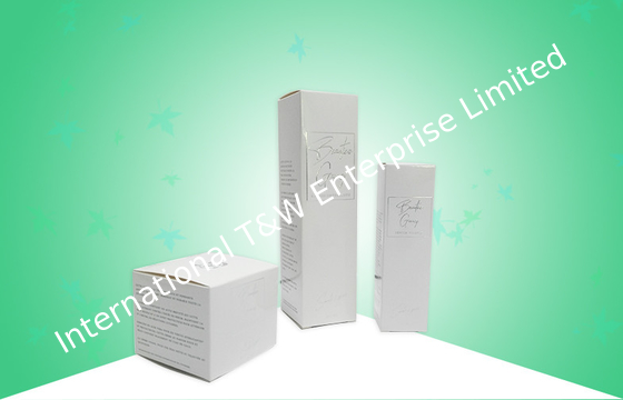 Buy Customized Paper Packaging Boxes 350GSM With Hot Silver Printing Embossing Processes online manufacture