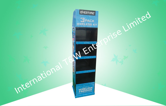 Strong Cardboard Pop Up Display Stands Custom 4 Shelf For Promoting Earphone