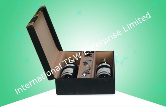 Buy Upscale / Noble Paper Packaging Boxes , Wine Wooden Gift Box With Golden Velvet Effect online manufacture