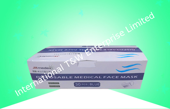 Buy Eco Friendly Cardboard Box Gift Packaging For Dispasable Medical Facial Mask online manufacture