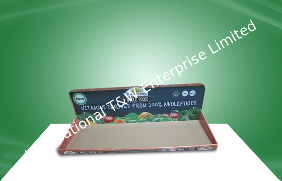 Wooden Eye Catching PDQ Tray Display , Cardboard Display Trays Promoting Foods