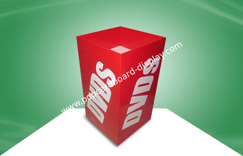 DVD Red Cardboard Display Units Dump Bins Newspaper Cardboard Collection Bins
