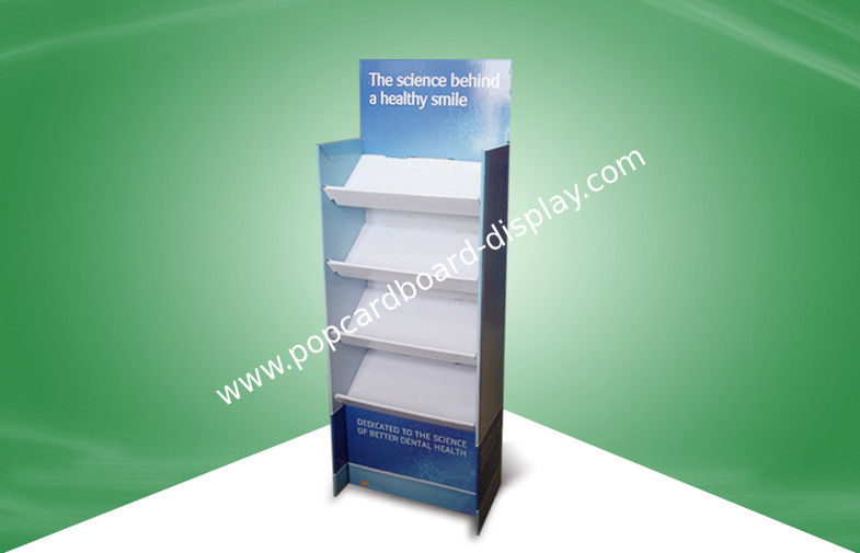 Four Shelf custom cardboard pop displays , Promoting cardboard display shelf Medicine USE