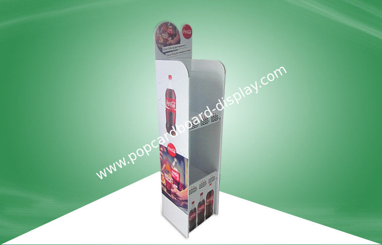 Two Shelf Easy Assembly POS Cardboard Displays To Sell Coca - Cola Drink