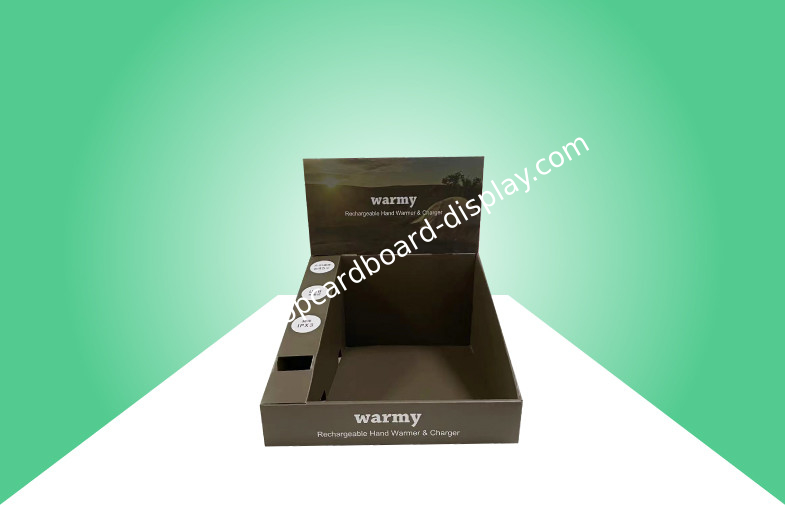 Biodegradable Cardboard Counter Display Matte Finish For Promoting Warmy Charger