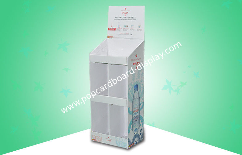 Bottle Pure Water Corrugated Cardboard Floor Display Stands With Strong Design