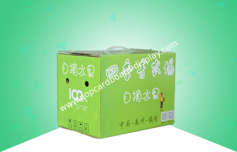 Recyclable Enviromental Paper Packaging Boxes , Portable Fruit Corrugated Paper Box