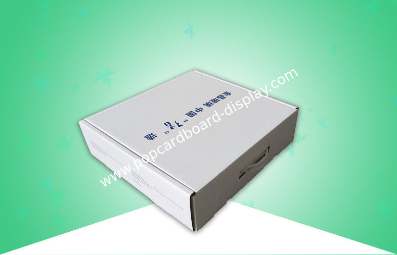 Corrugated Carton Paper Packaging Boxes For Glass With Plastic Handle