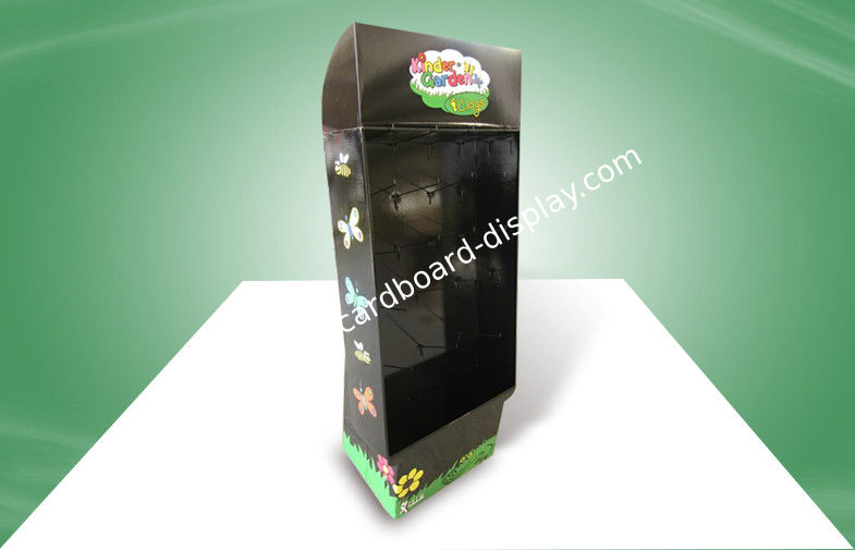 Black Free Standing Display Units Hook Floor display Stand  for Kid's Shoes