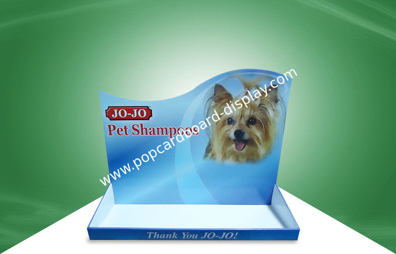 Advertisment Countertop Cardboard Display Stands / Paper Display Tray for Pet Shampoo