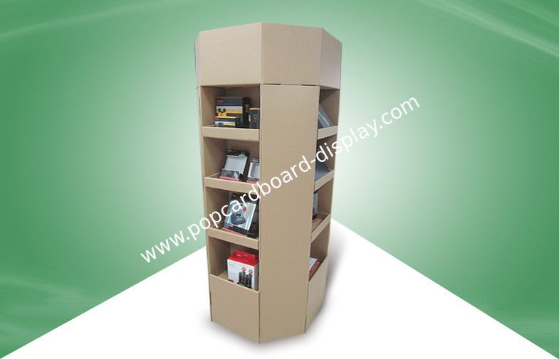 Portable 8 Face All Round Show Pos Cardboard Displays 4c Offset Printing