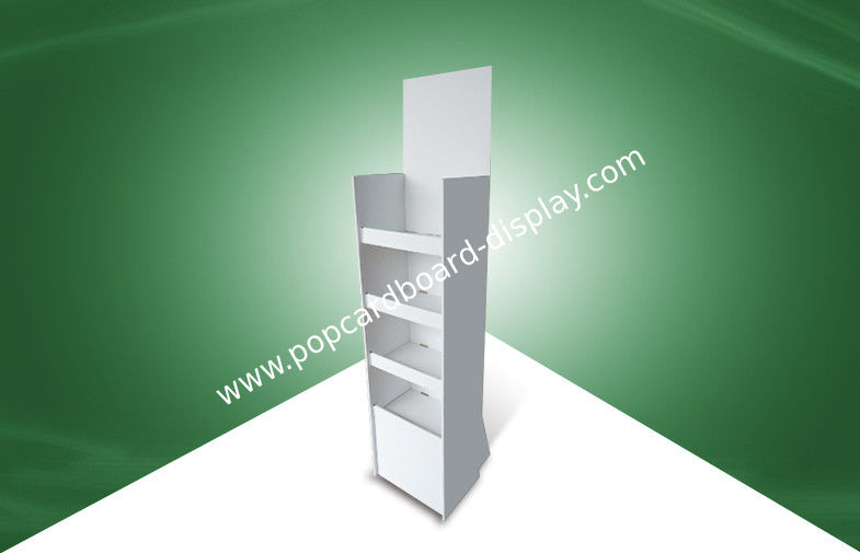 White Free Standing Display Unit , Cardboard Floor Pallet Display Racks