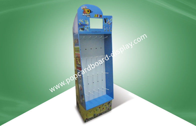 Free Standing Uv Or Pp Laminated Hook Display Rack Fixed With Tv Screen