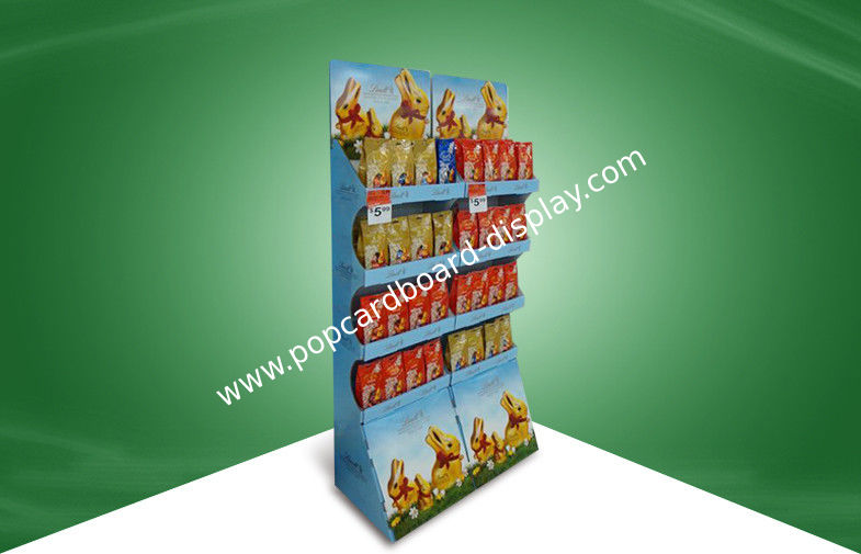 Advertising Stack Up Pop Cardboard Display , Custom Cardboard Floor Displays For Chocolate