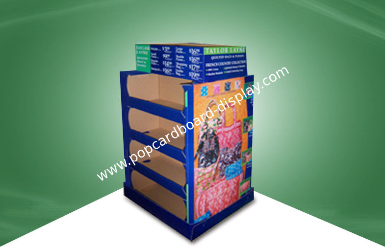 Four Shelf Double - face - show cardboard floor display stands for Lady Bag