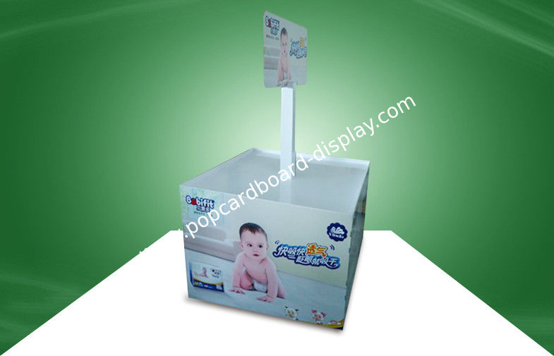 Big Cardboard Advertising Pallet Display Rack for Napkin Baby Products Promotion