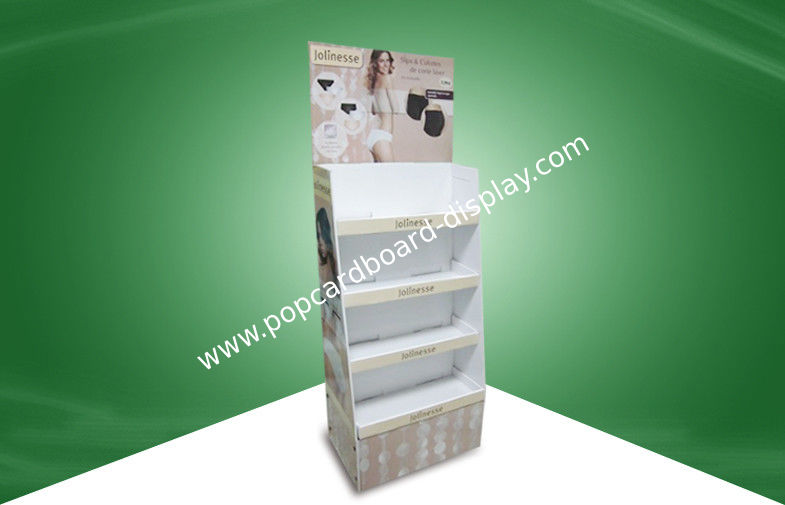 Long - Lasting Cardboard Display Racks POP Floor Display Stand for Underwear