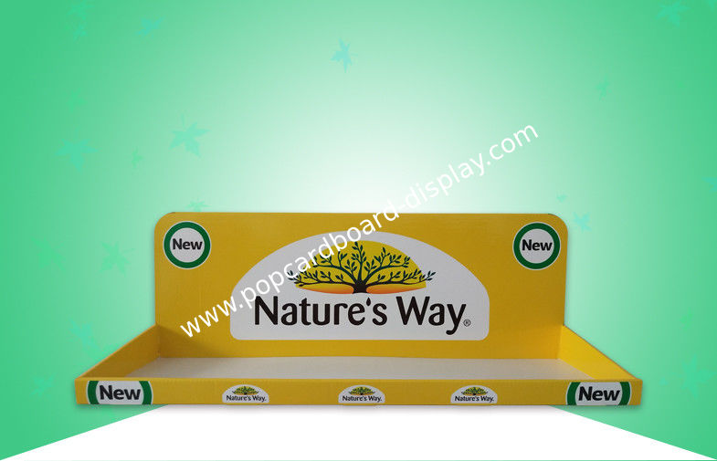 Glossy Yellow Cardboard Trays/ PDQ Display Promoting Medicine &amp; Healthcare Products with Light Weight Design