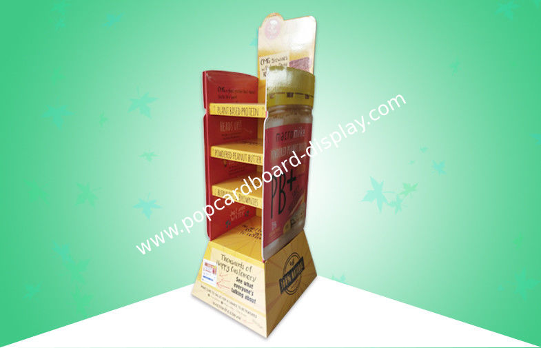 Robust POP Cardboard Display 4 Shelves Biodegradable Material For Promoting Bread Foods