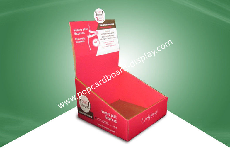 Skincare Beauty Products Red Cardboard Counter Display Boxes OEM
