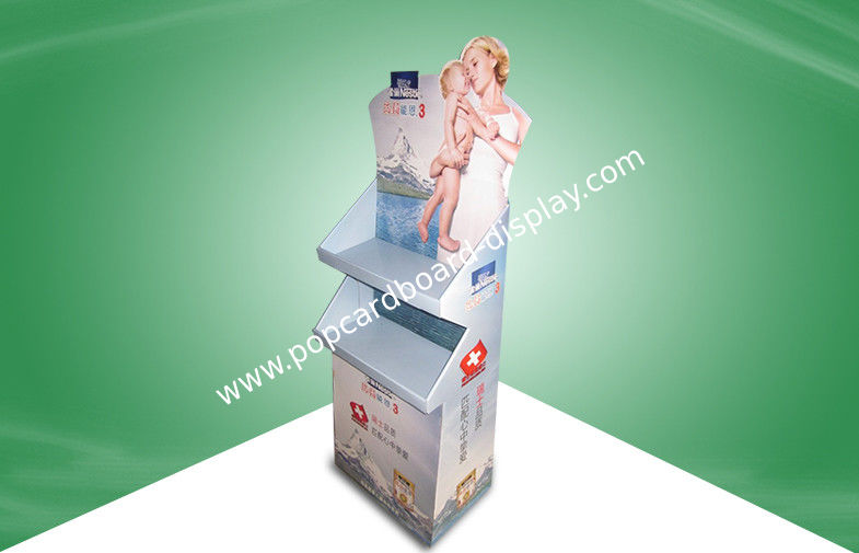 OEM / ODM Durable Cardboard Display Stand Printing For Nestle Milk Powder
