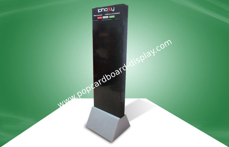 Strong Two-face show Cardboard Display Stands , Iphone Accessories Floor Hook Display
