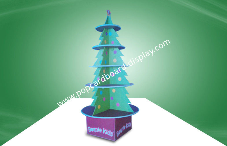 Recycled POS Cardboard Displays Christmas Tree Design Display Stand For Kid Items