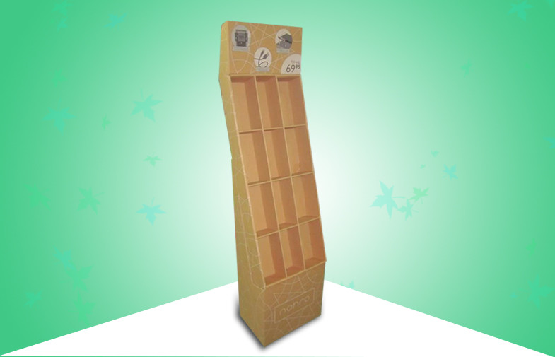 Natural Eco Friendly Kraft Cardboard Display Racks 12 Cells Promoting ...