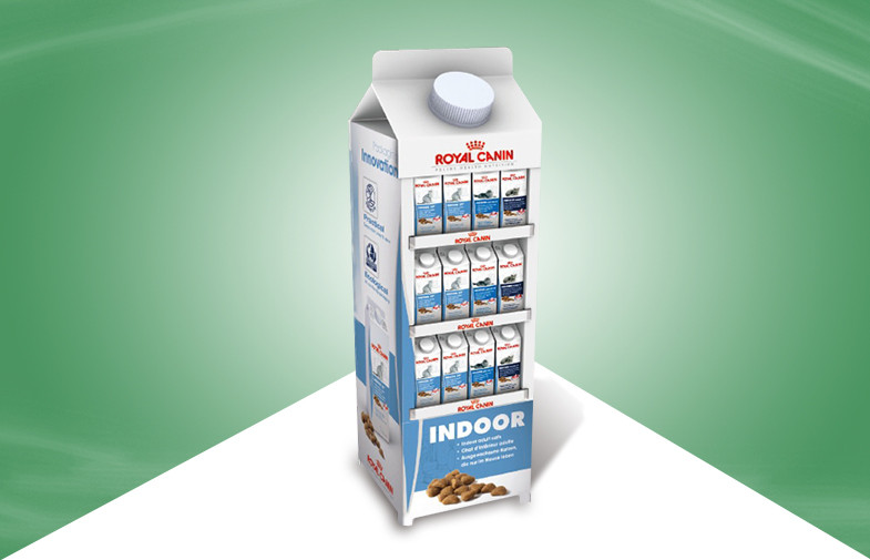 Milk Display Rack Milk - Carton - Shape Cardboard Display Racks Floor Display Stand for Milk