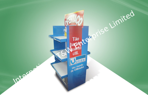 Good price Gift Three Shelf Cardboard Display Racks For Home Products , Two Side Show online