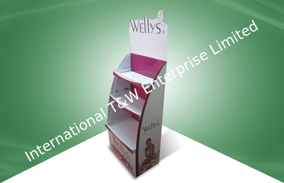 Good price Adjustable 3 - Shelf POS Cardboard Displays for Beauty Care Products online
