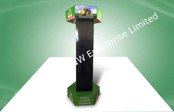 Good price Eco Friendly Six Side Show Cardboard Floor Display Stands For Pet Wear Products online