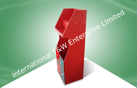 Good price Red Free Standing Display Unit Cardboard Floor Display with Hooks for Christmas Gifts online