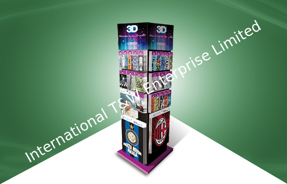 Good price Four Face Show Cardboard Display Stands , Floor Standing Display Units To 3d Poster Cards online