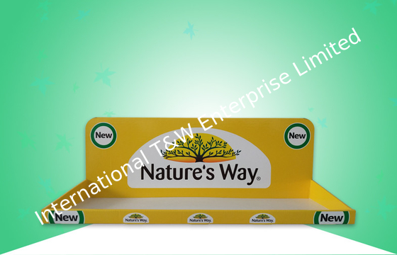 Glossy Yellow Cardboard Trays/ PDQ Display Promoting Medicine & Healthcare Products with Light Weight Design